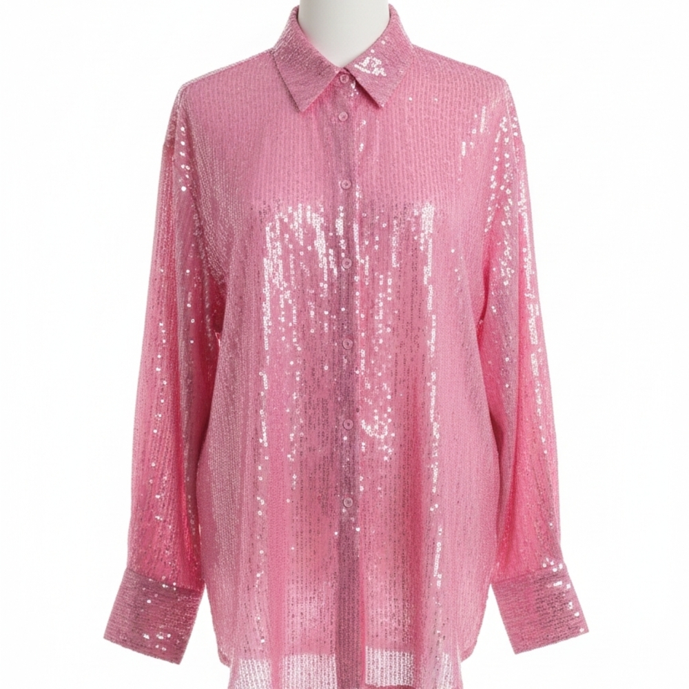 Pink Sequin Women's Top